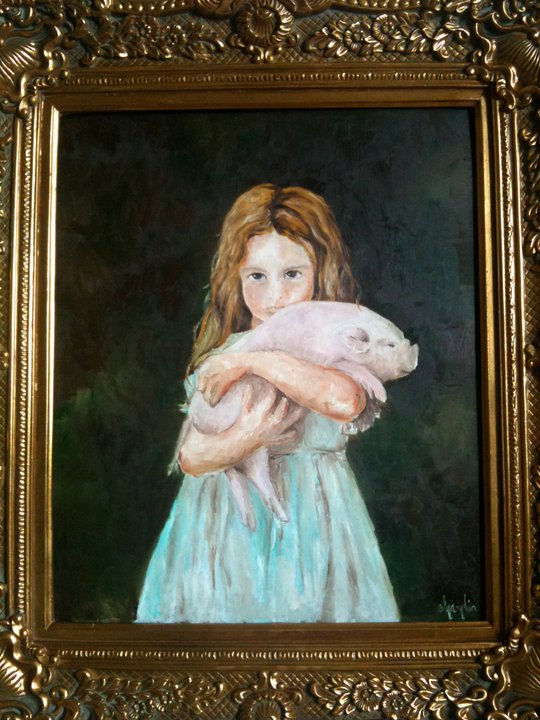 girl with pig